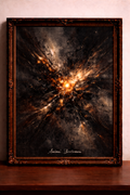 Abstract expressionism in fiery chaos