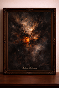 Abstract expressionism with fiery center