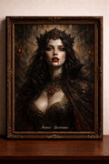 Gothic vampire queen with blood gemstone