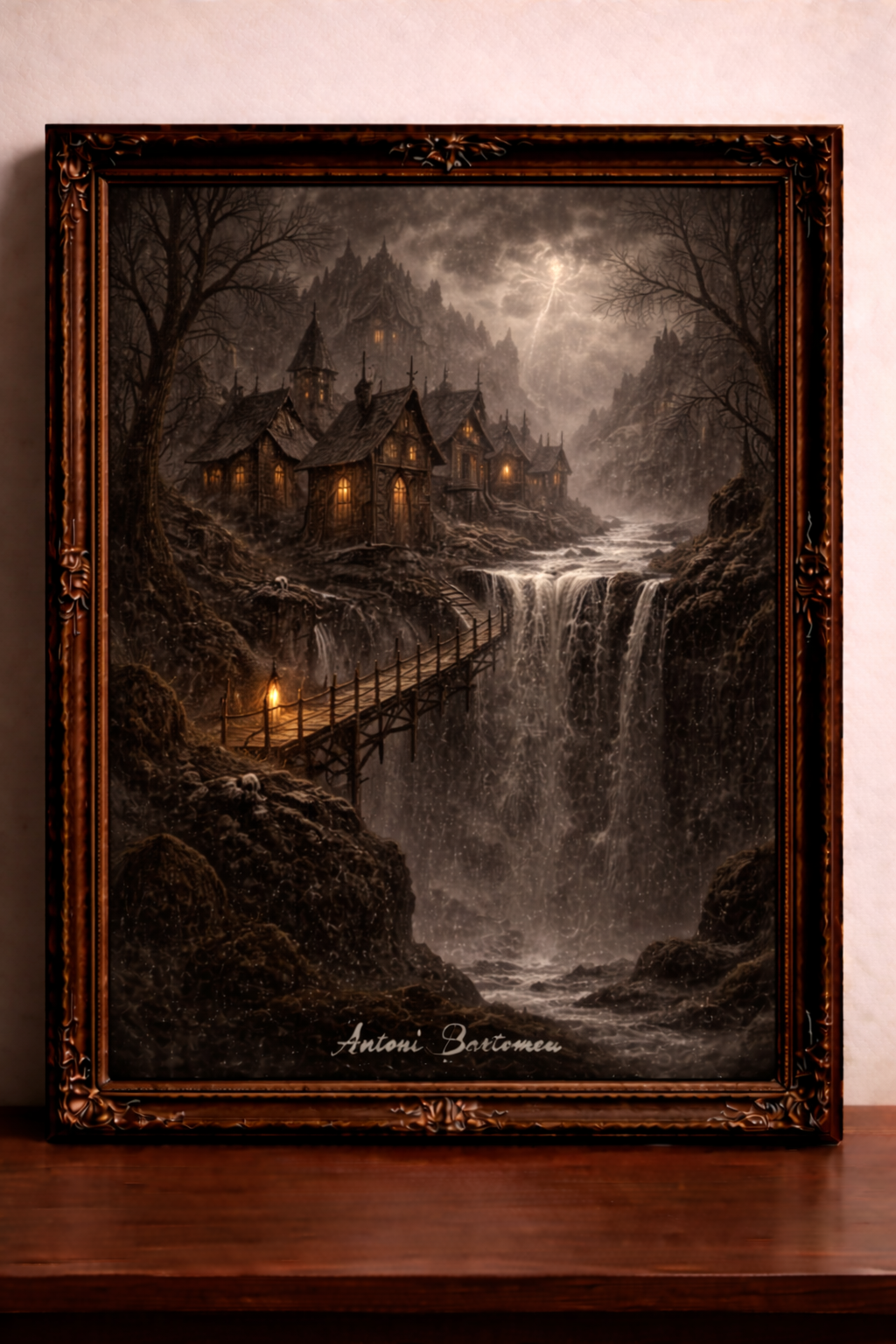 Gothic village by the abyss