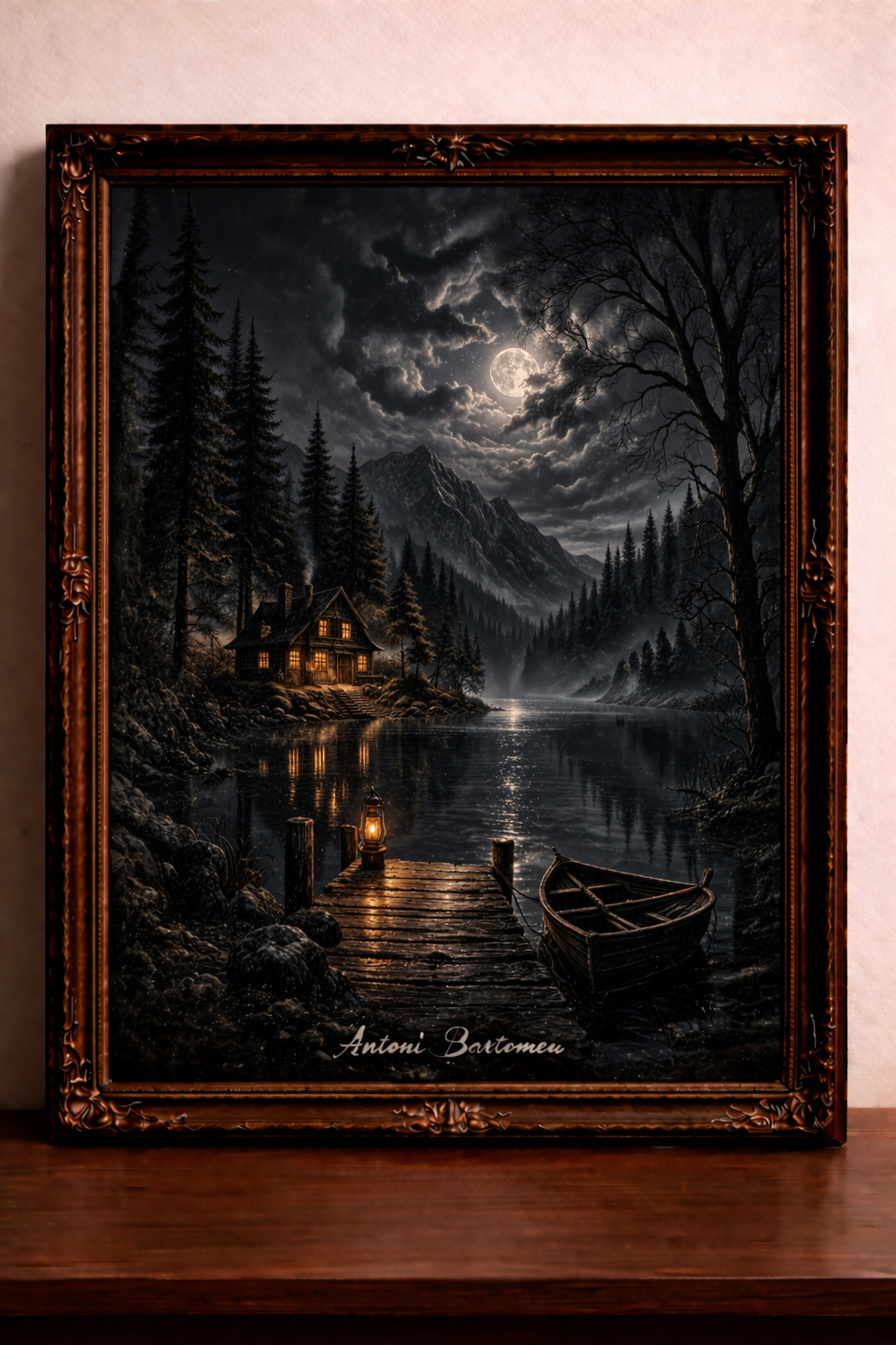 La forêt nocturne sous la lune
