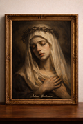 Mournful beauty with crown of thorns