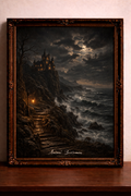 Peinture gothique de paysage maritime